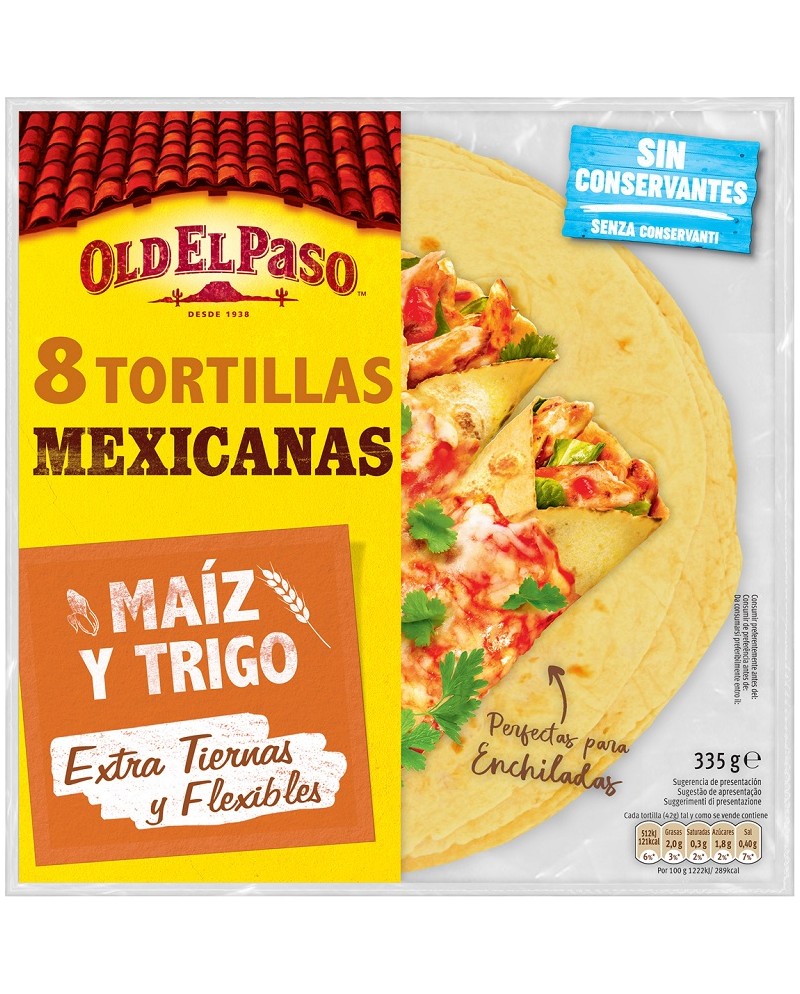 Tortillas messicane con mais Old el Paso in confezione da 8 porzioni