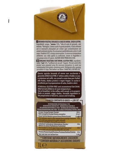 Bevanda di avena senza zuccheri e senza glutine 1lt Probios