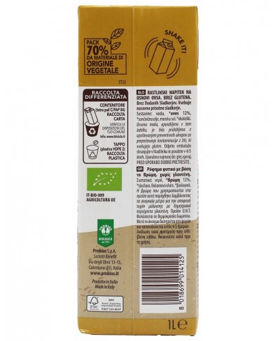 Bevanda di avena senza zuccheri e senza glutine 1lt Probios