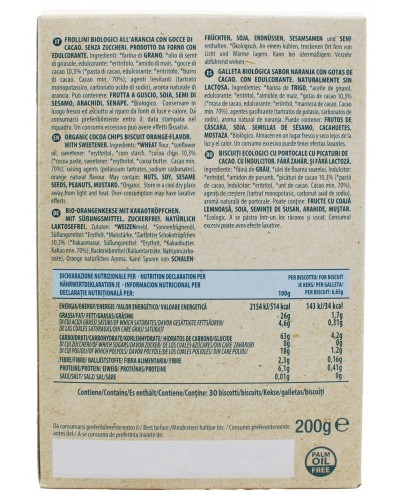 Frollini arancia e gocce di cioccolato senza zuccheri 200g Probios