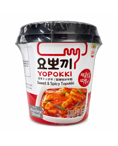 Yopokki Sweet & Spicy Topokki 140g Gnocchi di Riso Coreani Agrodolci e Piccanti